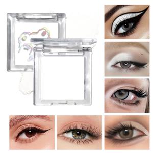 롱래스팅 매트 하이라이트와 아이섀도우 트레이 - 모든 피부톤의 자연스러운 윤곽을 위한 반짝이는 글리터, 오렌지와 화이트