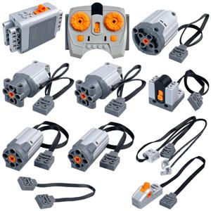 MOS 11PCS 브릭 모터 파워 기능 키트 (테크닉 부품 포함, AA 배터리 박스, 2.4g 속도 제어 리모컨 수신기, 모터 5개 포함)