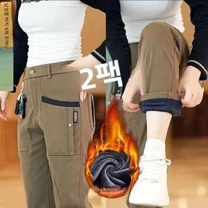 남성 작업복 바지 신축성 허리밴드 다용도 포켓 스트레이트 레그 가을 겨울 튼튼한 캐주얼 바지 다용도 젊은 감각 패션