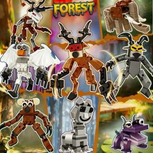 숲속의 뜨거운 99일 빌딩 블록, 공포 게임 사슴 피규어와 디스플레이 베이스, 어린이를 위한 최고의 할로윈 크리스마스 선물