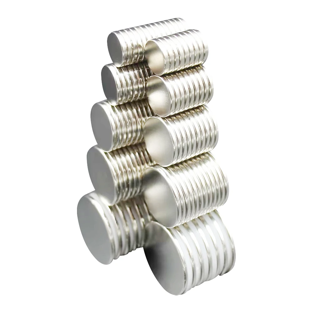 초강력 네오디뮴 자석 원형 디스크 강력한 NdFeB 자석 냉장고 가정 사무실 공예 건축용 5x2 6x2 8x2 10x3 12x3 15x2