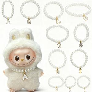 4.0 라부부 핀 포 러브 시리즈 펜던트 액세서리 미니 라부부 레터 펄 목걸이 인형 액세서리