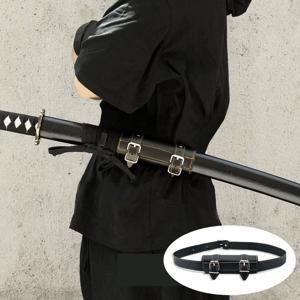 남성용 검 벨트 파티 코스프레 악당 검 벨트, PU 가죽 칼 거치대 어깨끈 액세서리
