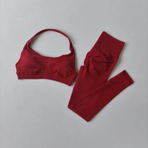 심리스 요가복 여성용 뷰티백 스포츠 브라 란제리 복숭아힙 피트니스 하이웨이스트 레깅스 짐 요가복 필라테스 세트