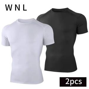 2025 신상 2피스 컴프레션 티셔츠 남성 스포츠웨어 러닝 티셔츠 탄력성 빠른 건조 운동 헬스장 운동복