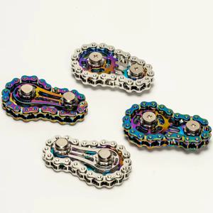 자전거 체인 핑거 스피너, 조용한 CNC 가공 스테인리스 스틸 기어 피젯 토이, 성인용, 사무실 스트레스 해소 및 집중 도구