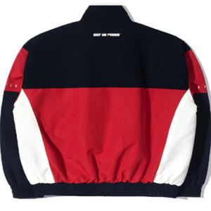 방수 방풍 컬러 블록 재킷 청소년 패션 폴리에스터 원단 긴 소매 V넥 지퍼 클로저 모자 없음