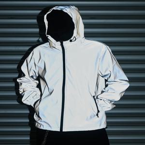 야간 반사 의류 봄 신사복 후드 자켓 야외 실행 캐주얼 방풍 코트 커플 힙합 streetwear S-5XL
