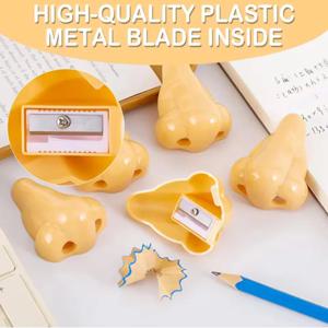 1/3pcs-코 모양 수동 연필깎이 이중 구멍 샤프너 신기한 학용품 어린이 학생 교실 선물