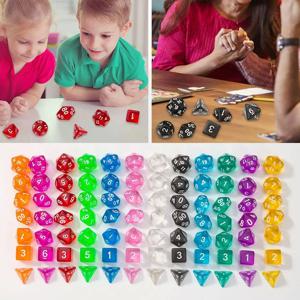 TRPG RPG D20 D12 D10 D8 D6 D4 테이블 게임 보드 게임용 싱글 컬러 다이스 폴리헤드럴 골드 폰트 디지털 다이스 키트 7개