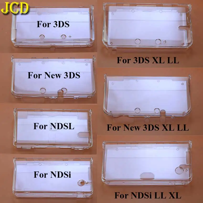 JCD 투명 크리스탈 보호 커버 케이스 쉘 하우징 3DS 3DSLL 3DSXL 새로운 3DS XL LL NDSL NDSi LL XL GBA SP 게임 콘솔 용