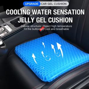 젤 시트 쿠션 압력 완화를 위한 여름 통기성 벌집 디자인 허리 꼬리뼈 통증 - 홈 오피스 휠체어 의자 자동차