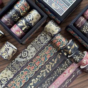 6 롤/박스, 핫 스탬핑 와시 테이프, DIY 핸드북, 품목, 선물 포장 장식, 절묘한 장식 용품에 적합