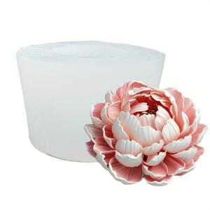 3DElegant 꽃무늬 실리콘 몰드, 레이어드 모란꽃 디자인 - 불규칙한 모양DIY몰드는 양초, 비누, 석고, 레진 공예에 적합합니다.