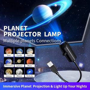 LED 스타 갤럭시 프로젝터 램프 달 지구 벽 장식 전환 가능한 패턴 프로젝션 야간 조명 가정 침실 장식용