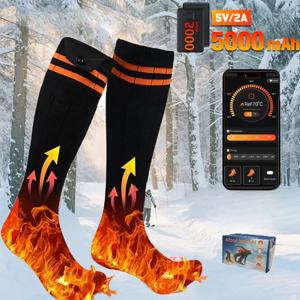 신제품 발열 양말 5000mAh 배터리 전기 발열 스키 양말 겨울용 열 발열 발 워머 스포츠 전기 발열 양말