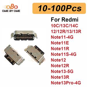 레드미 10C 13C 14C 노트 11 12 13 11S 12R 13R 4G 5G TYPE-C 충전 포트 도크 플러그 10-100개, 충전기 커넥터 소켓 수리용