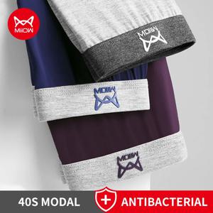 MiiOW 3pcs 40S 모달 남자 복서 속옷 통기성 메쉬 남자 팬티 Boxershorts 3A Graphene 항균 남자 속옷