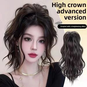 합성 12인치 짧은 곱슬머리 클립형 포니테일 헤어 익스텐션, 여성용 열저항성 섬유 헤어피스, 데일리용