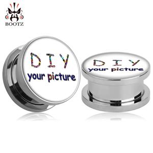 KUBOOZ 스테인레스 스틸 맞춤형 귀 게이지 플러그 피어싱 터널 바디 쥬얼리 쌍으로 판매 6mm ~ 25mm 선물