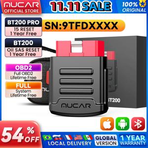 MUCAR BT200 자동차 진단 도구 Obd 2 모든 자동차 용 Bluetooth Wifi 스캐너 자동 Obd2 테스터 15 진단 재설정
