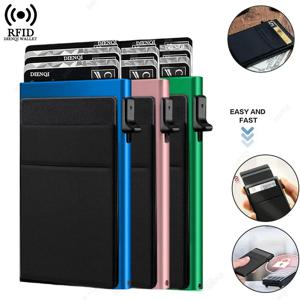 Rfid 남성용 얇은 슬림 미니 미니멀리스트 지갑, 럭셔리 금속 은행 ID 카드 홀더 케이스, 신용카드 홀더 선택
