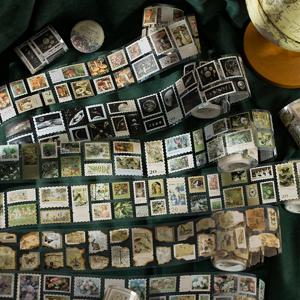 Yofun 5.5x200cm 레트로 포스트 스티커 테이프 우체국 마스킹 Washi 테이프 레트로 스탬프 장식 접착 테이프 Diy Scrapbooking