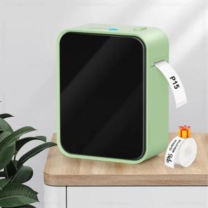 휴대용 라벨 메이커 P15 접착식 열전사 라벨 프린터 P15 자체 접착식 라벨 용지가 포함된 무선 블루투스 스티커 프린터