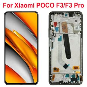 Poco F3 M2012K11AG 스크린 교체 용 프레임 터치 패널 디지타이저가있는 Xiaomi Poco F3/F3 Pro LCD 디스플레이 용 AMOLED 6.67 ''