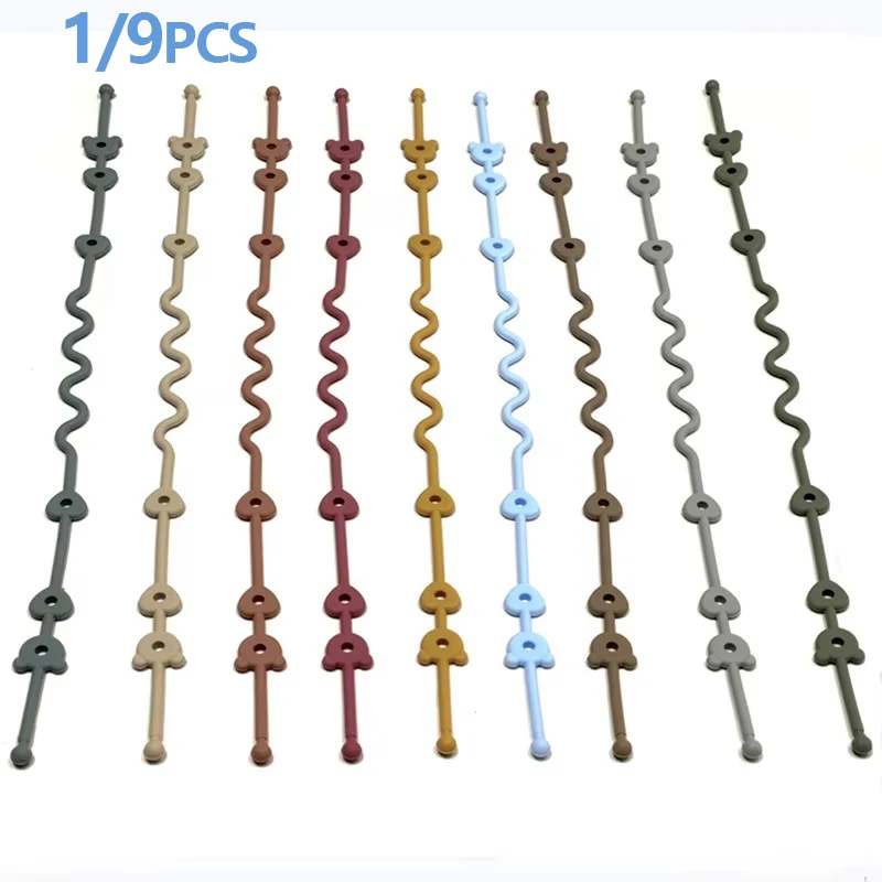 1/9PCS 실리콘 젖꼭지 안티 드롭 체인 아기 장난감 Teether 안티 드롭 로프 아기 젖꼭지 체인 안티 손실 체인