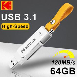 KODAK 메탈 USB 플래시 드라이브, USB 3.1, 고속 메모리 스틱, PC 또는 자동차 키 회전, 64GB 펜 드라이브, 신제품