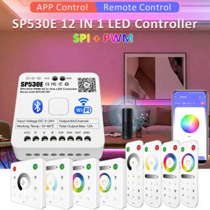 LED 컨트롤러 SP530E Wifi 블루투스 RF 5V 12V 24V 5CH WS2812B WS2811 SK6812 LED 스트립 컨트롤러는 Alexa Google 홈과 함께 작동합니다.