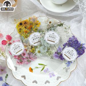 Mr.paper 2 스타일 40 개/가방 신선한 꽃 스티커 Ins 스타일 귀여운 손 계정 재료 스티커 장식 문구 스티커