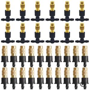 10pcs 4/7PVC 야외 미스트 냉각 시스템 정원 관개 급수 1/4 ''황동 분무기 조정 가능한 정원 마이크로 스프링클러