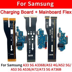 삼성 A33 A53 A72 A73 A72 A52 4G 5G USB 마이크로 충전 포트 충전기 독 플렉스 케이블 IC 마이크 메인 보드