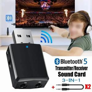 USB Bluetooth 5.0 송신기 수신기 3 in 1 EDR 어댑터 동글 3.5mm AUX TV PC 헤드폰 홈 스테레오 자동차 HIFI 오디오