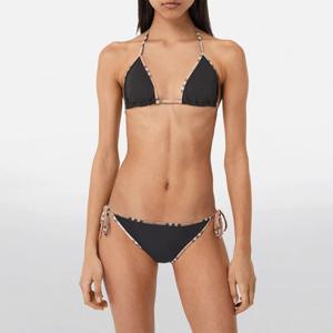 체크 비키니 세트 럭셔리 디자이너 브랜드 클래식 프린트 수영복 투피스 패션 섹시한 해변 수영복 2024 여름 여성 의류