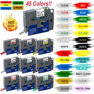 6/9/12/24mm TZe 231 Brother TZe231 TZe221 TZe211 용 적층 라벨 Brother P-touch 라벨 메이커와 호환되는 접착 스티커