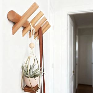 4/5 후크와 북유럽 단단한 나무 코트 랙 벽 교수형 스토리지 의류 모자 키 주최자 옷걸이 복도 입구 장식