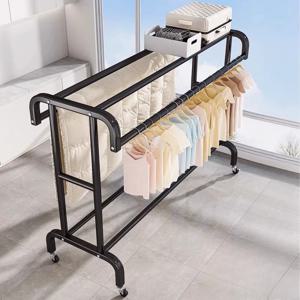 옷 랙 이동식 대형 옷 걸이 간단한 다층 건조 랙 가정용 바닥 유형 건조 랙 휴대용 옷걸이