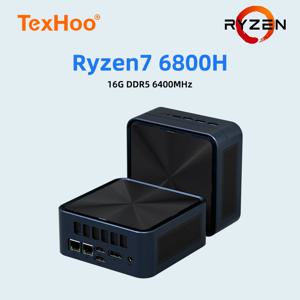 TexHoo 미니 PC AMD Ryzen7 6800H Ryzen5 6600U 데스크탑 게임용 컴퓨터 WIFI6 BT5.2 DDR5 트리플 디스플레이 듀얼 LAN