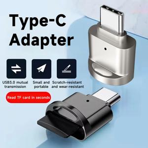 유형 C OTG-TF 어댑터 마이크로 SD 메모리 카드 리더기, 노트북, 태블릿 및 스마트폰과 호환 가능, 체인 포트 포함