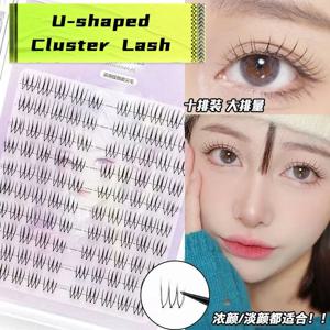 MIAOJIE 래쉬 클러스터 100pcs 핸드 가죽 U 자형 여성 그룹 가짜 속눈썹 6-11mm 부드럽고 편안한 만화 눈 요정 Fa