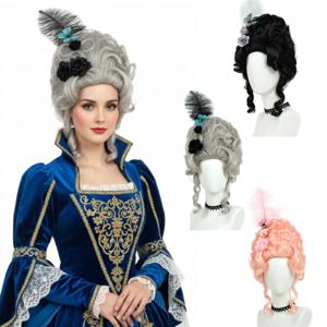 로코코 의상 코스프레를 위한 REEWES 빅토리아 가발 18세기 가발 바로크 헤어 빈티지 비하이브 퀸 하이 컬리 합성 가발