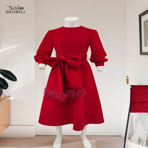 레드 신부 어머니 드레스 입체 나비 웨딩 드레스 이브닝 드레스 파티 드레스