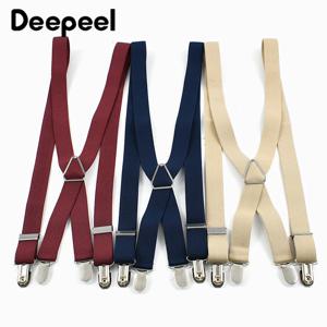 Deepeel 2.5*100cm 남성용 멜빵 4 클립 탄성 조절 스트랩 하네스 성인 남성용 바지 걸이용 브레이스 JockStrap 액세서리