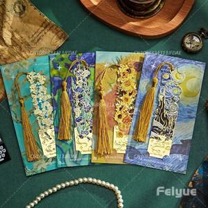 반 고흐 유화 금속 책갈피 속이 빈 클래식 문화 창의 기념품 졸업 선물 학생용