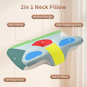 메모리 폼 베개 코어 인체공학적 아이스 실크 성인 메모리 코튼 목 지지 베개