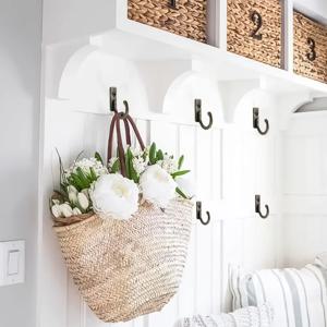 빈티지 후크 벽걸이 곡선 버클 락 클립 후크 목재 보석함 가구 홈 데코용