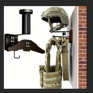 스테인리스 스틸 벽걸이형 나무 오토바이 헬멧 홀더 (전술 헬멧, 조끼 및 오토바이 액세서리 보관용)